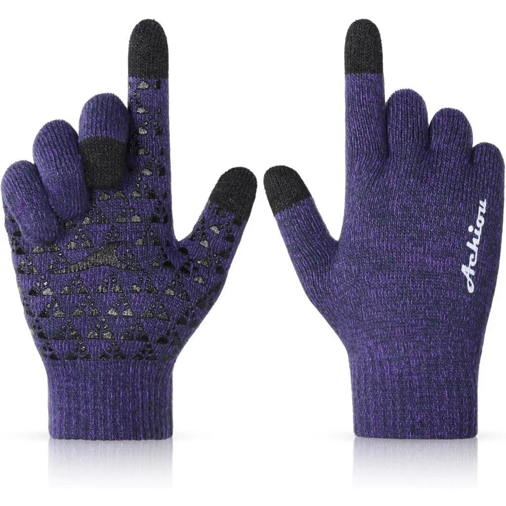 Women's Purple Sauce Upgraded Touch Screen Thermal Soft Knit Lining Winter Glove